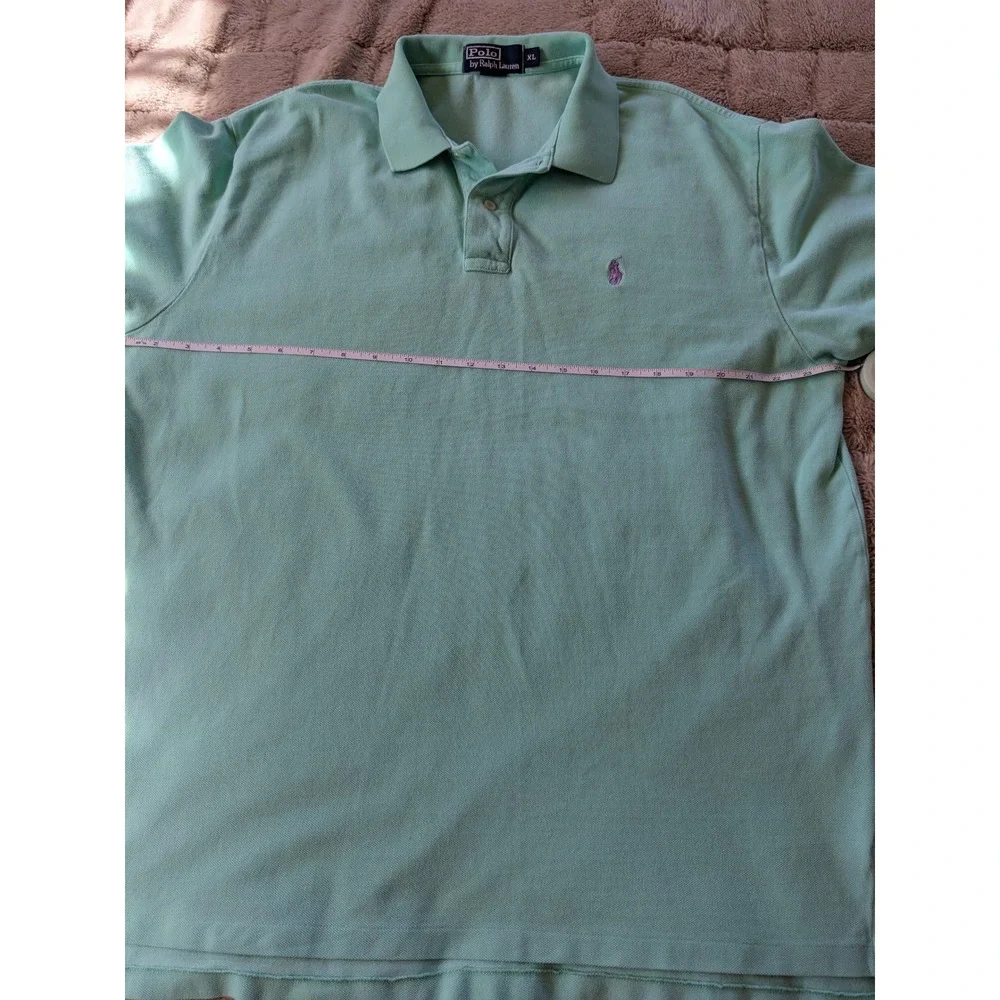 Polo Ralph Lauren Mens XL Turquoise Blue Pique Cotton Short Sleeve Polo Shirt
